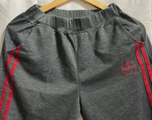 Charcoal Red Stripe Capri Half lengthJoggers