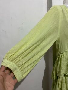 Lime Green Tiered Mini Dress