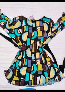 Colorful Geometric Print Tunic Top
