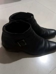 Black Leather Ankle Boots