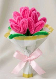 Pink Pipe Cleaner Flower Bouquet