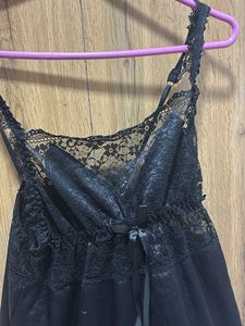 Elegant Black Lace Nightwear Set