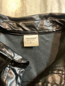Black Leather Shirt-Style jacket