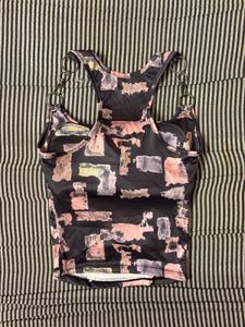 Graphic Print Corset Top