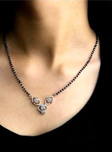 Rose Gold Diamond Mangalsutra And Tops Combo Pure Silver 925