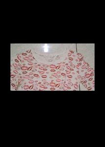 Pink Lips Long Sleeve Top