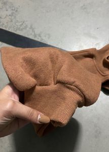 Brown Cutout Long Sleeve Bolero