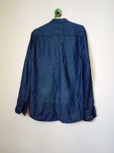 Men's Denim mandarin collar kurta Shirt