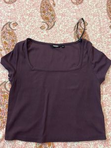 Ribbed Square Neck Top