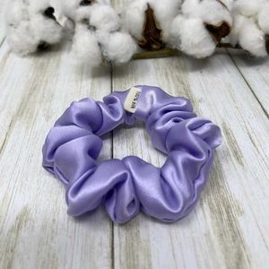 Set Of 3 L,M,S Lavender Silk Scrunchie Se