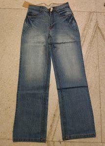 Vintage Blue Baggy Embroidered Back Pockets