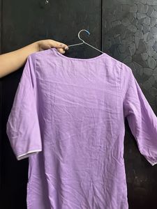 Purple Embroidered Kurta