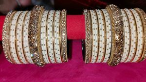 Party Wear Lehenga  With Matching Metal Bangles