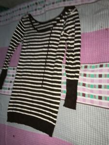 Striped Long Sleeve Sweater Dress