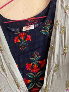 Elegant Tiered Kurta Set with Floral Print