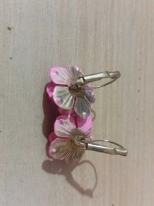 Cute Pink Flower Pearl Earrings