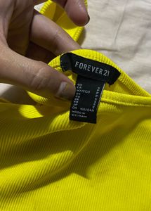 Forever 21 Neon Yellow One-Shoulder Top