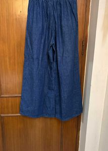 Wide Leg High Waist Denim Pants