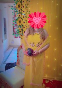 Yellow Peplum Kurta Set with Palazzo