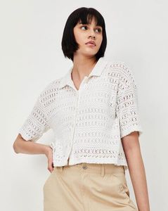 Crochet Button-Down Shirt