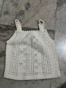 Cream Crochet Cami Top