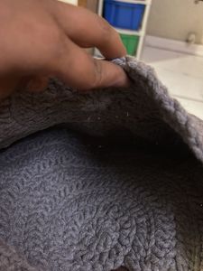 Gray Crochet Shoulder Bag