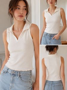 Sleeveless Collared Crop Top