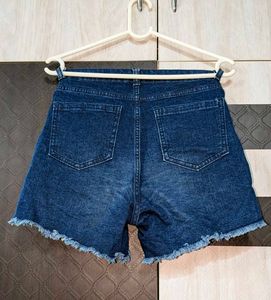 Embroidered Denim Shorts
