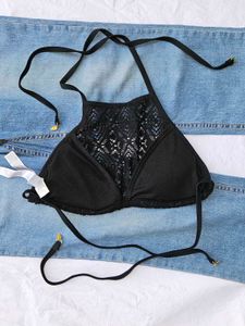 Lace halter bralette top