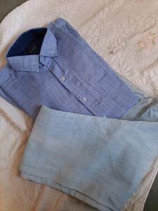 Men's Blue Dress Shirt & Pants