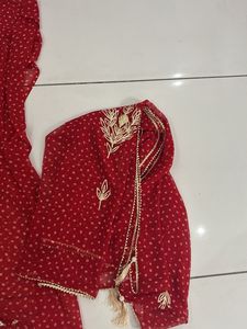 georgette bandhez suit with handwork dupatta