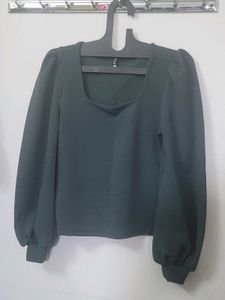 Tokyo Talkies Puff Sleeve Square Neck Top