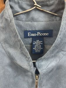 Stylish Blue Suede-Like Jacket