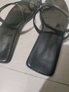 Sleek Black Thong Sandals