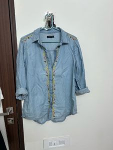 Embroidered Denim Shirt