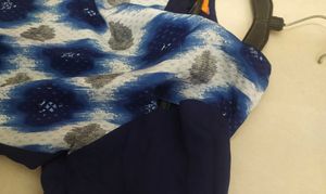 Chic Blue &amp; White Print Dress
