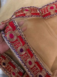 Elegant Net Saree embellished border with shi