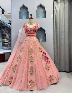 Stunning Pink Embroidered Lehenga Choli
