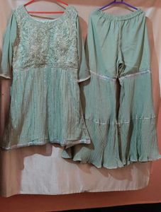sea green gharara set