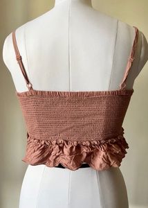 Smocked Ruffle Crop Top