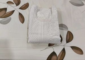 Beautiful Custom-Stitched White Chikankari Kurti