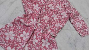 Pink Floral Print Kurta