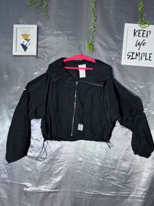 BERSHKA cropped hooded Windbreaker Jacket