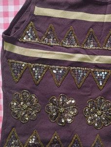 sequin embroidered vest