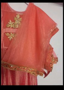 New Peach Party Wear Gown