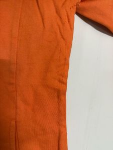 Orange Collared Long Sleeve Top