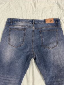 Distressed Blue Denim Jeans unisex
