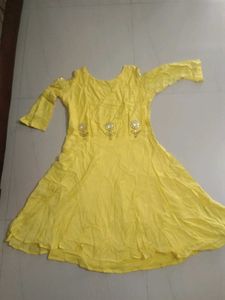 Yellow Embroidered kurta