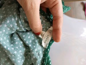 Chic Green Polka Dot Wrap Top
