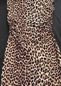 Leopard Print Ruched Dress